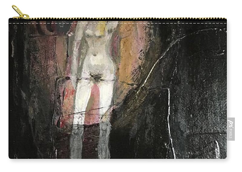 Acrylic Zip Pouch featuring the painting Long Legged Blonde by Carole Johnson