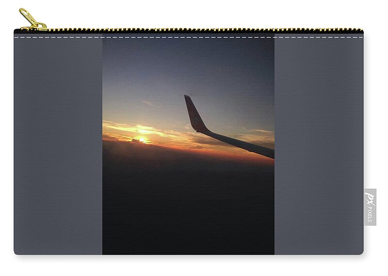 Plane Wing Zip Pouch featuring the photograph Long road story by Lies Hartono