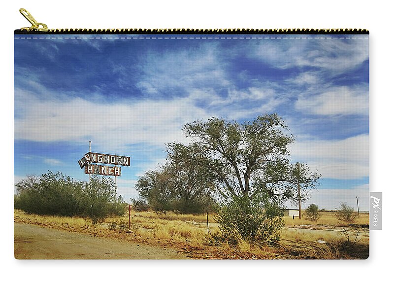 Route 66 Zip Pouch featuring the photograph Longhorn Ranch by Micah Offman