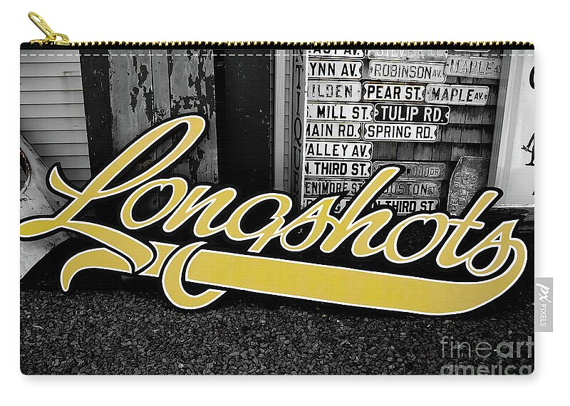 Longshots Zip Pouch featuring the photograph Longshots - Sign by Colleen Kammerer