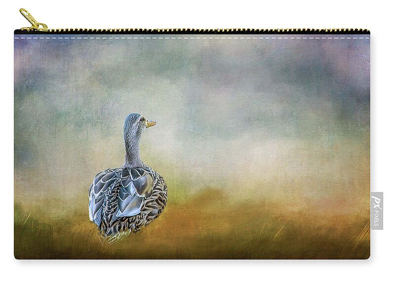 Duck Zip Pouch featuring the digital art Looking Ahead by Terry Davis