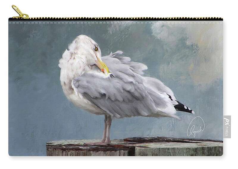 Bird Zip Pouch featuring the photograph Looking Back rectangle by Karen Lynch