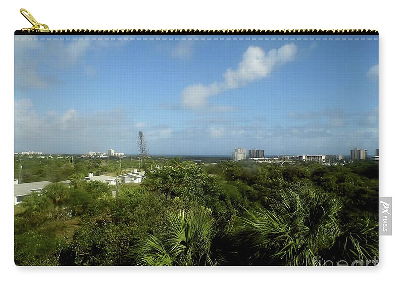 Jupiter Zip Pouch featuring the photograph Looking Out The Jupiter Lighthouse Window by D Hackett