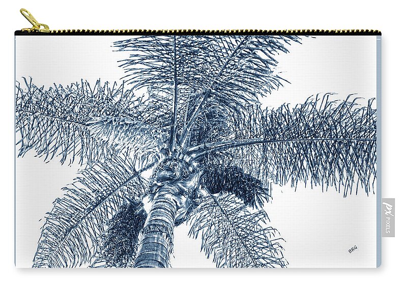 Palm Zip Pouch featuring the photograph Looking Up At Palm Tree Blue by Ben and Raisa Gertsberg