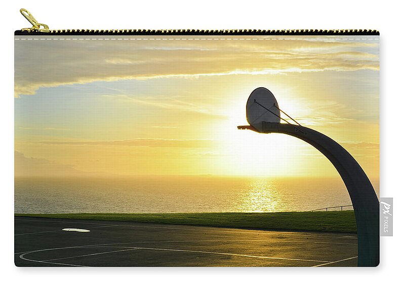 Angels Gate Park Zip Pouch featuring the photograph Los Angeles Basketball Dreams Sunset by Kyle Hanson