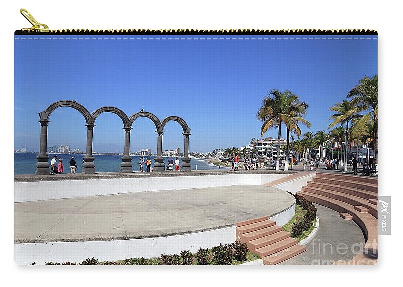 Arches Zip Pouch featuring the photograph Los Arcos Amphitheater by Teresa Zieba