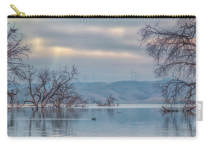Landscape Zip Pouch featuring the photograph Los Vaqueros Morning by Marc Crumpler