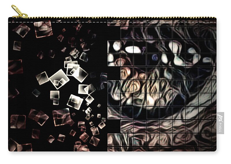 Digital Art Zip Pouch featuring the digital art Losing it in Real Time by Artful Oasis