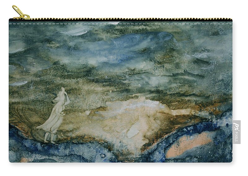 Stormy Zip Pouch featuring the painting Lost at Sea by Vallee Johnson