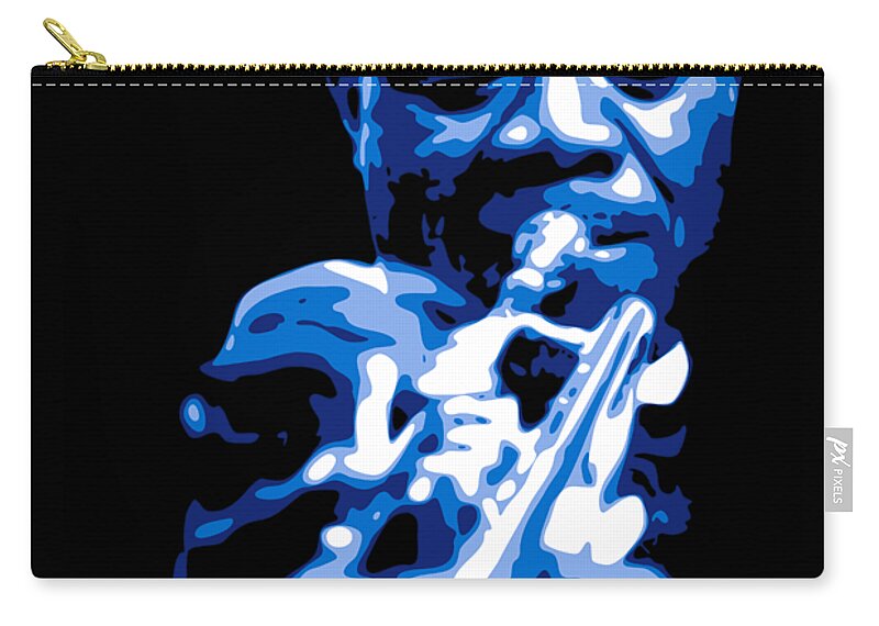 Louis Armstrong Carry-all Pouch featuring the digital art Louis Armstrong by DB Artist