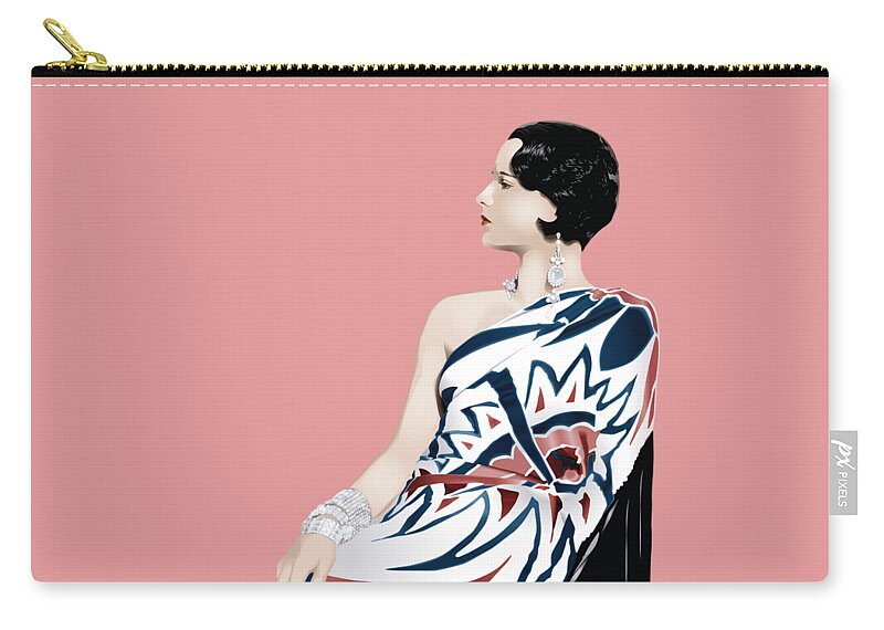 Louise Brooks Official Zip Pouch featuring the digital art Louise Brooks in Hollywood by Louise Brooks