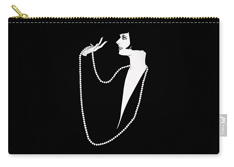 Louise Brooks Official Zip Pouch featuring the digital art Louise Brooks by Louise Brooks