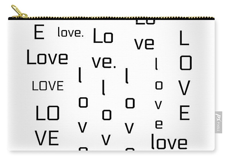 Typography Zip Pouch featuring the mixed media Love Again and Again by Joseph S Giacalone