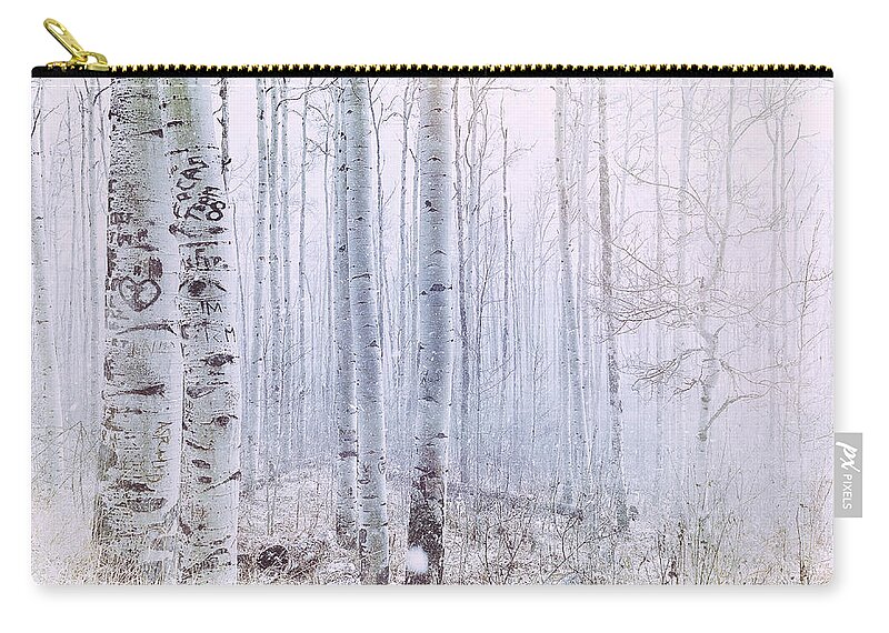 Landscape Zip Pouch featuring the photograph Love Amidst the Aspens by Kevyn Bashore