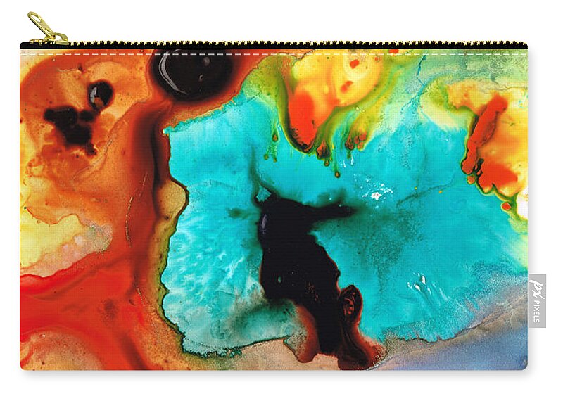 Abstract Art Zip Pouch featuring the painting Love And Approval by Sharon Cummings