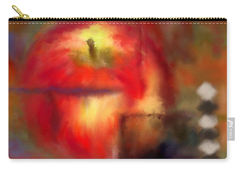 Apples Zip Pouch featuring the painting Love At First Bite by Colleen Taylor