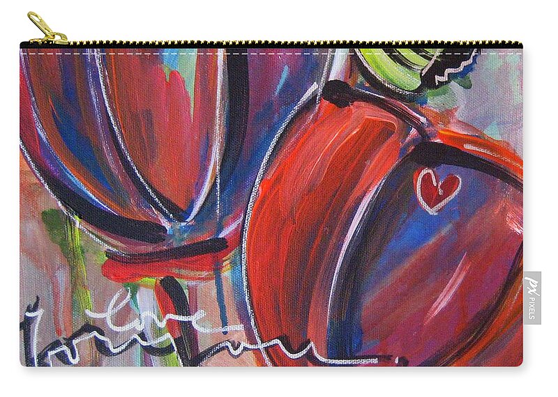 Poppies Zip Pouch featuring the painting Love For You no.3 by Laurie Maves ART
