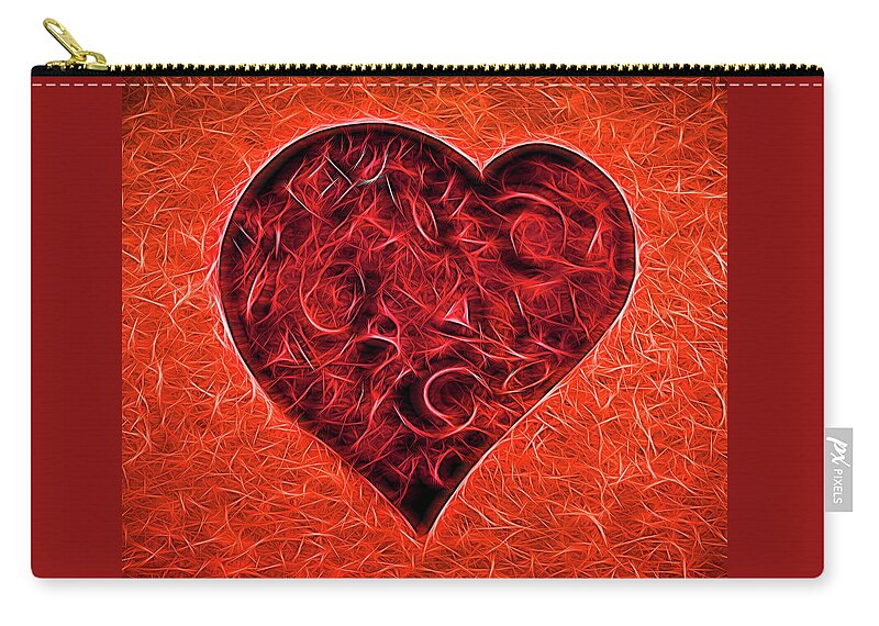 Love Zip Pouch featuring the digital art Love Heart # 2 by Allen Beatty
