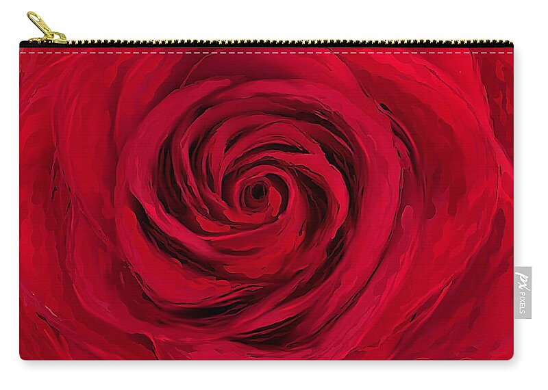 Love Zip Pouch featuring the painting Love Is A Rose by Barbara Chichester