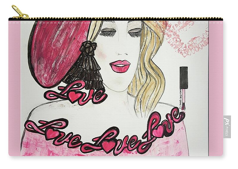 Love Zip Pouch featuring the painting Love by Jasna Gopic