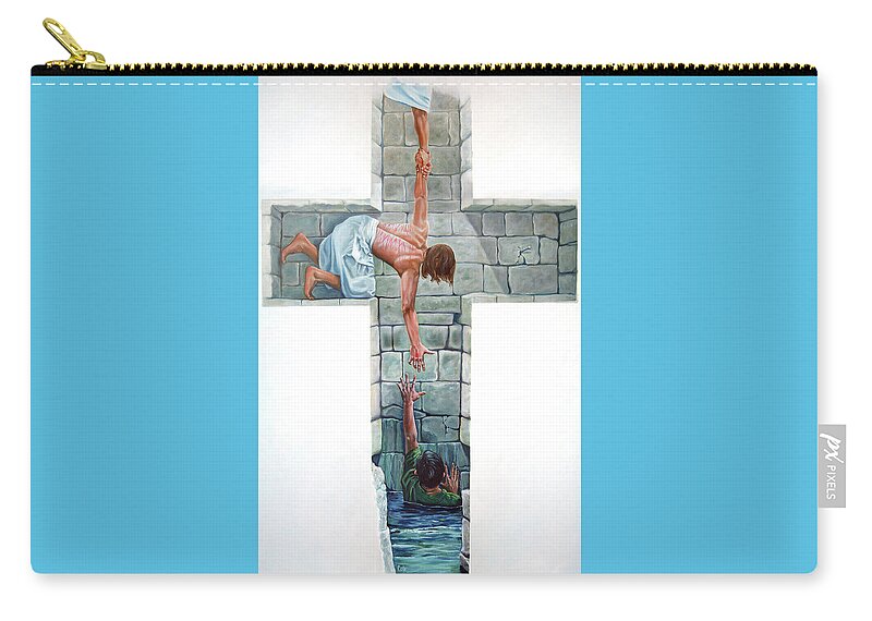 Cross Carry-all Pouch featuring the painting Love by Larry Cole