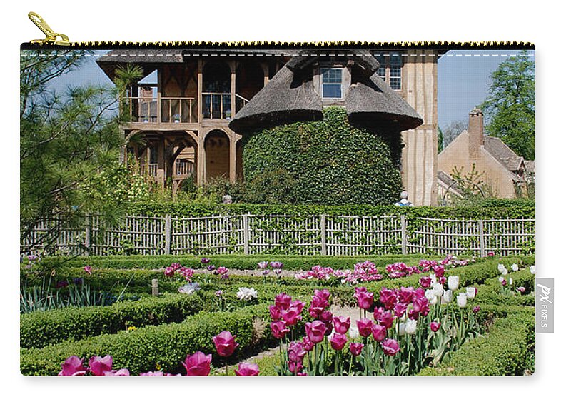 Cottage Zip Pouch featuring the photograph Lovely Garden and Cottage by Jennifer Ancker
