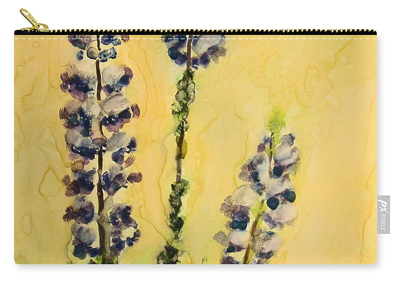 Lupine Zip Pouch featuring the painting Lovely Lupines by Laurie Morgan