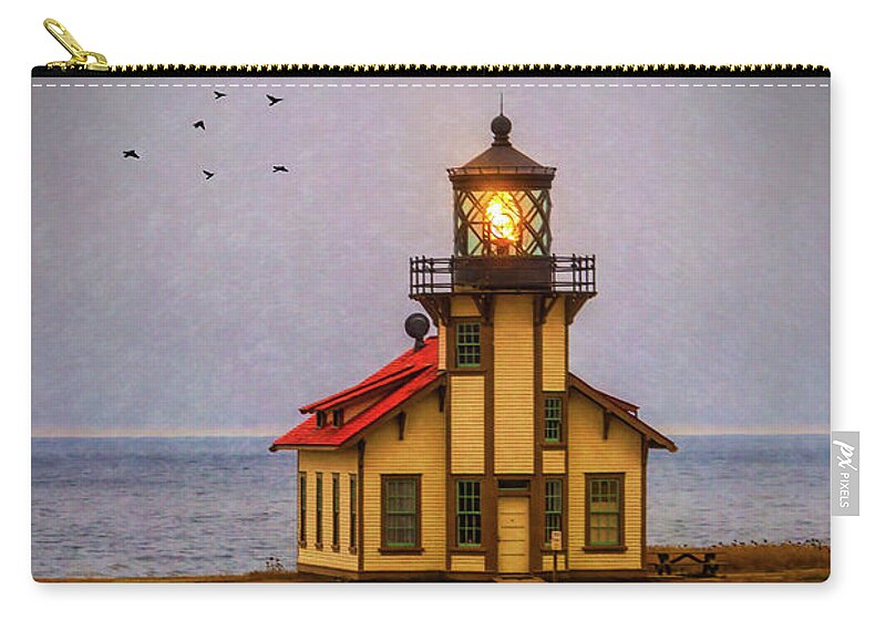 Point Carrillo Light Station Zip Pouch featuring the photograph Lovely Point Cabrillo Light Station by Garry Gay