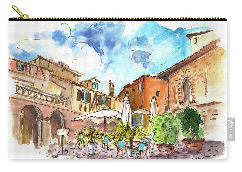 Travel Zip Pouch featuring the painting Lovely Street Cafe In Albi by Miki De Goodaboom