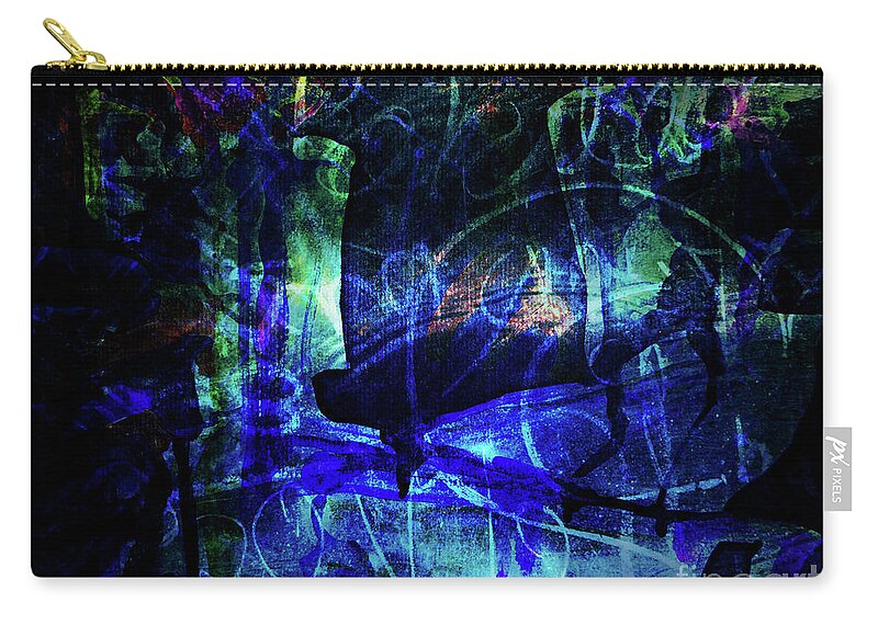 Katerina Stamatelos Zip Pouch featuring the painting Lovers-1 by Katerina Stamatelos