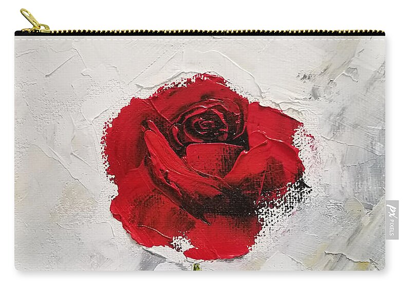 Rose Zip Pouch featuring the painting Love's Avalanche by Judith Rhue