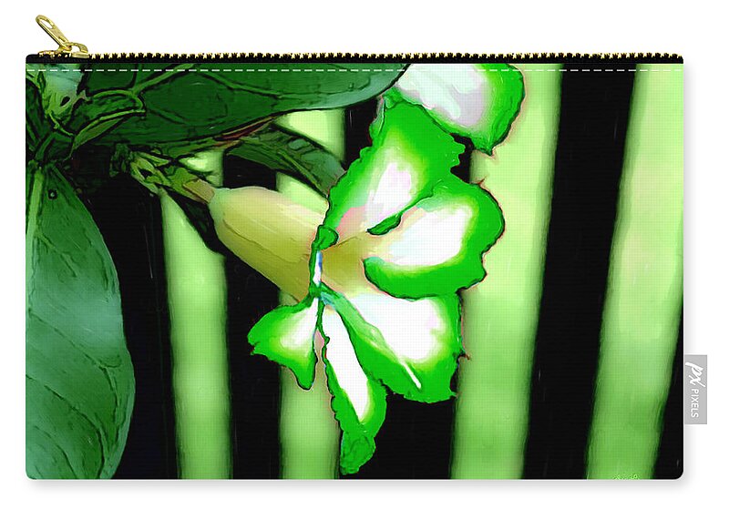 Bruce Zip Pouch featuring the painting Loving the Color Green by Bruce Nutting
