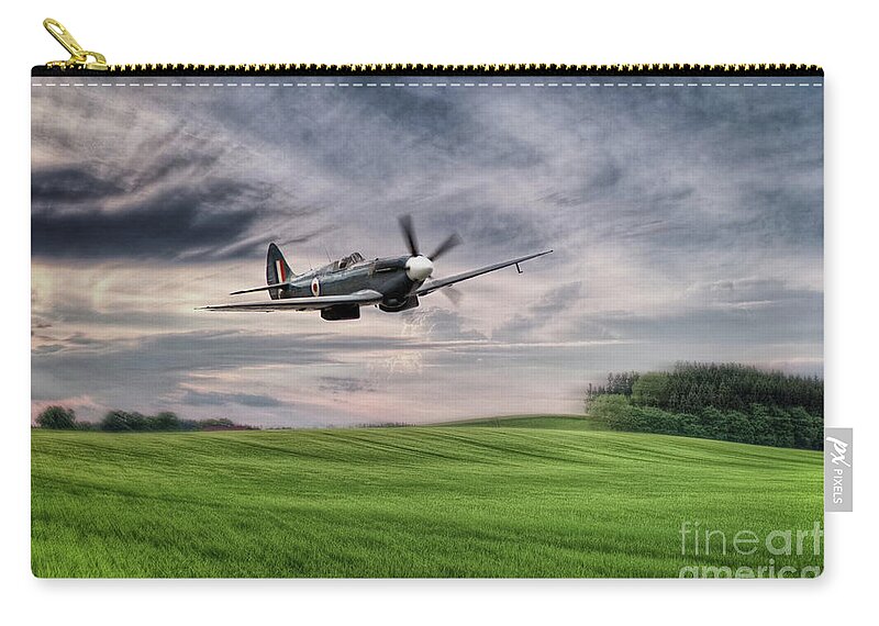 Spitfire Zip Pouch featuring the digital art Low Level Recon by Airpower Art