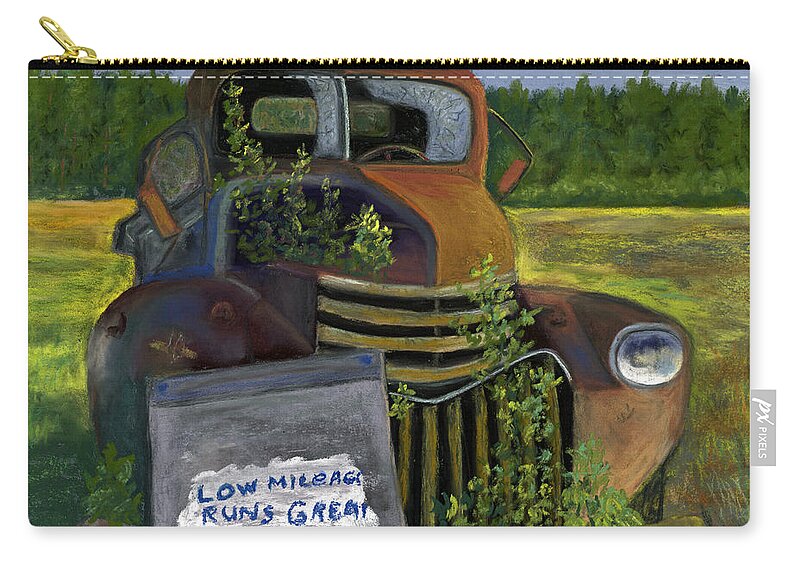 Truck Zip Pouch featuring the painting Low Mileage by Ginny Neece