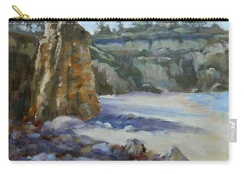 Beach Zip Pouch featuring the painting Low Tide by William Reed
