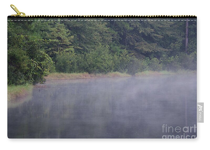 Fog Carry-all Pouch featuring the photograph Lowcountry Morning Lake Fog by Dale Powell