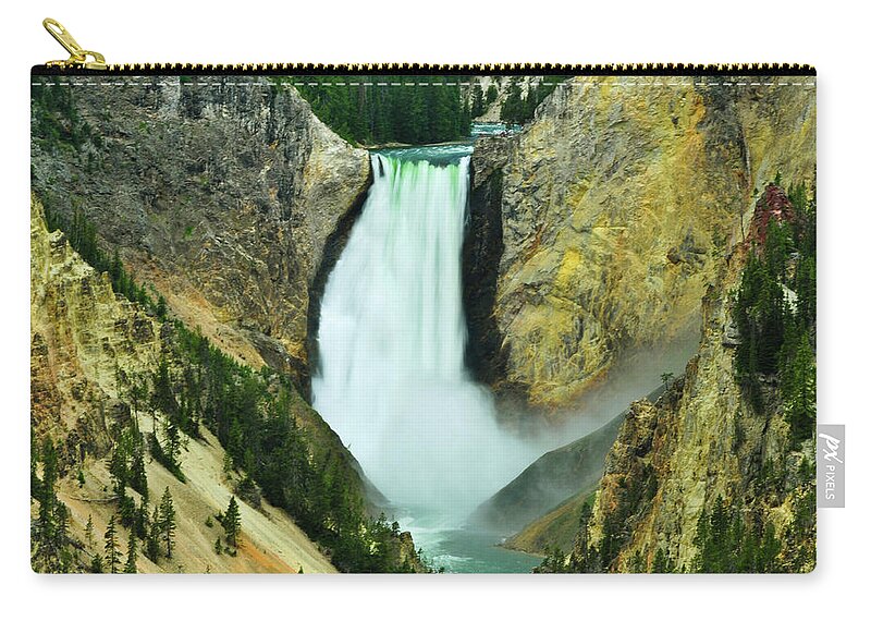 Lower Falls Zip Pouch featuring the photograph Lower Falls no border or caption by Greg Norrell