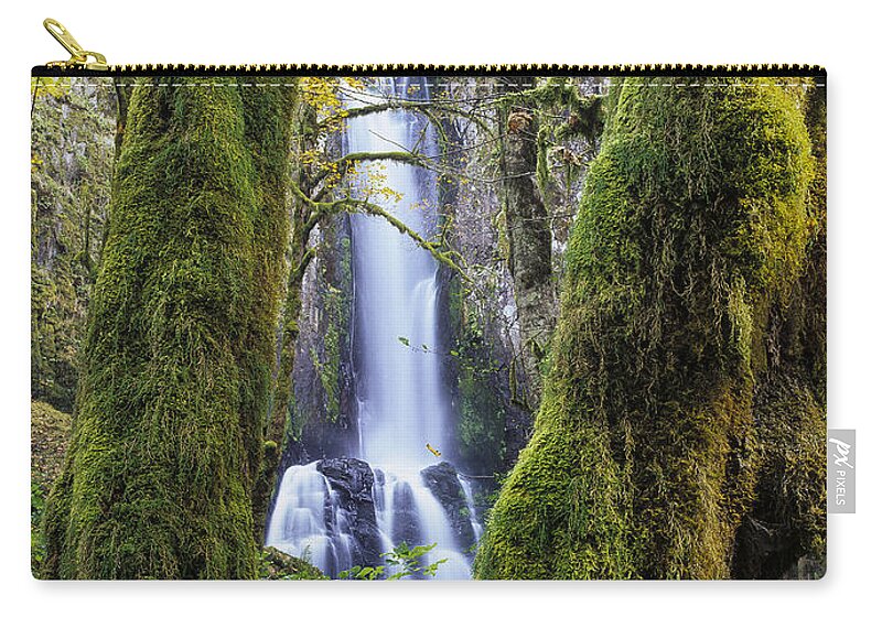 Autumn Color Zip Pouch featuring the photograph Lower Kentucky Falls and Maples by Robert Potts