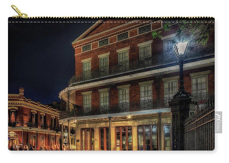 Pontalba Building Zip Pouch featuring the photograph Lower Pontalba Building by Susan Rissi Tregoning
