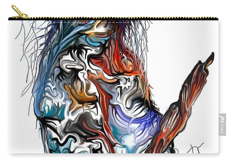 Abstract Zip Pouch featuring the digital art LSD Bird by Darren Cannell