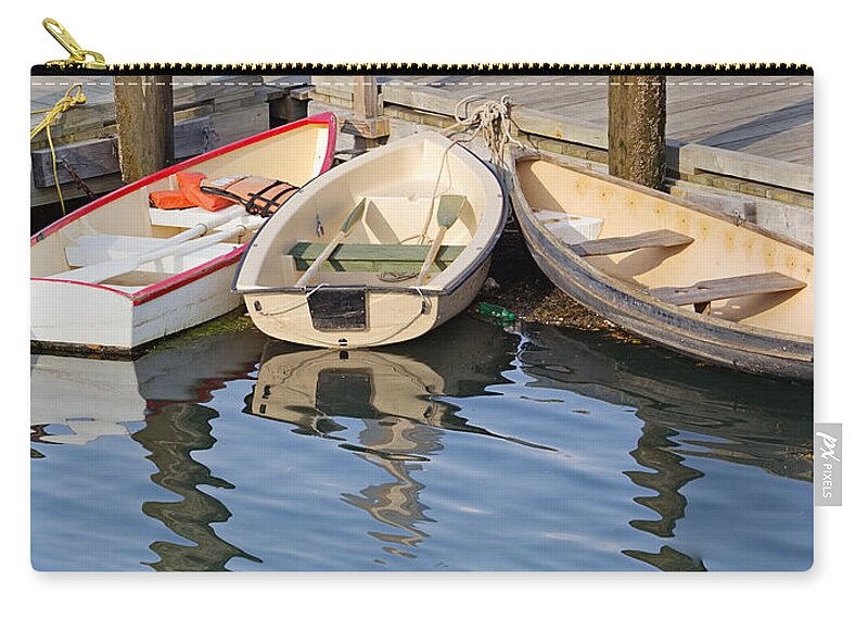 Dock Zip Pouch featuring the photograph Lubec Dories by Peter J Sucy