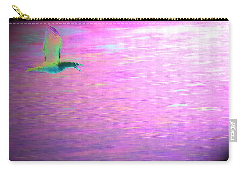 Seagull Zip Pouch featuring the mixed media Lucy in the Sky by Steven Natanson