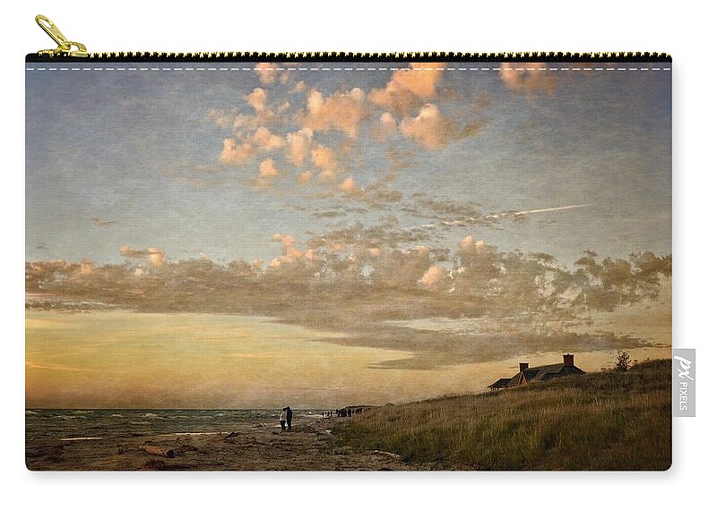 Michigan Zip Pouch featuring the photograph Ludington State Park Beach House at Sunset by Michelle Calkins