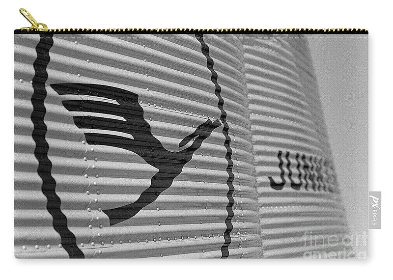 Lufthansa Zip Pouch featuring the photograph Lufthansa and Junkers logos by Riccardo Mottola