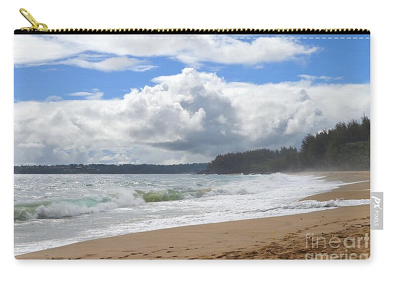 Lumahai Beach Zip Pouch featuring the photograph Lumahai Beach Kauai Hawaii by Mary Deal