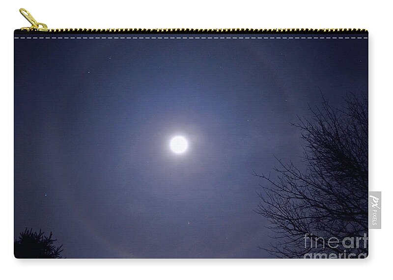 Color Photography Zip Pouch featuring the photograph Lunar Corona by Sue Stefanowicz