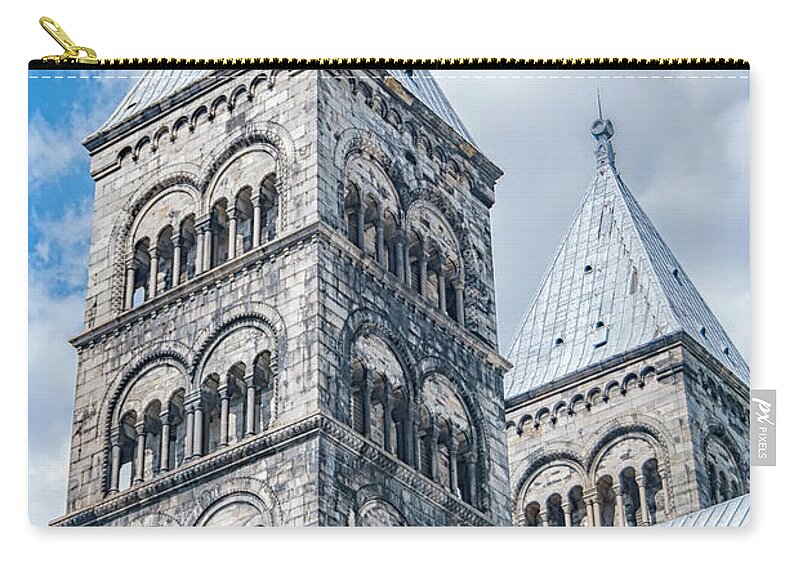 Lund Zip Pouch featuring the photograph Lund Cathedral in Sweden by Antony McAulay