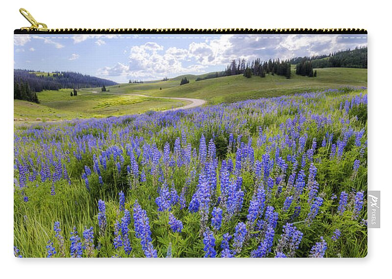 Lupine Pass Zip Pouch featuring the photograph Lupine Pass by Chad Dutson