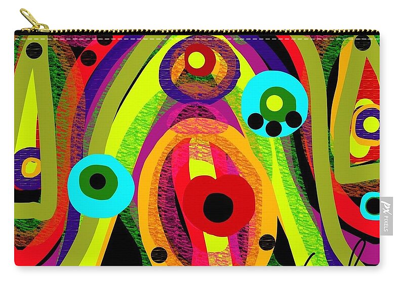 susan Fielder Lush For Life Abstract Carry-all Pouch featuring the digital art Lush for Life by Susan Fielder