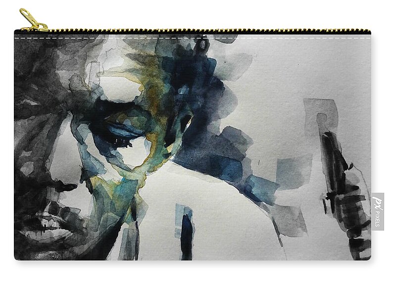 John Coltrane Zip Pouch featuring the painting Lush Life John Coltrane by Paul Lovering